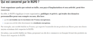 le RGDP, qui est concerné? Source CNIL